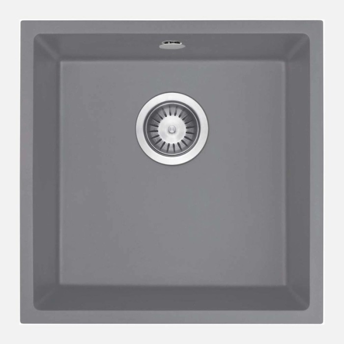 Lavello 1 vasca sottotop Idrostile Colón 440x200 mm grigio metallizzato
