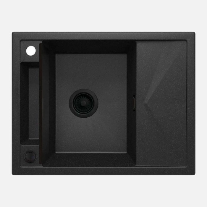 Lavello 1 vasca magnetico gocciolatoio quadrato Guayos 500x219 mm Grafite met