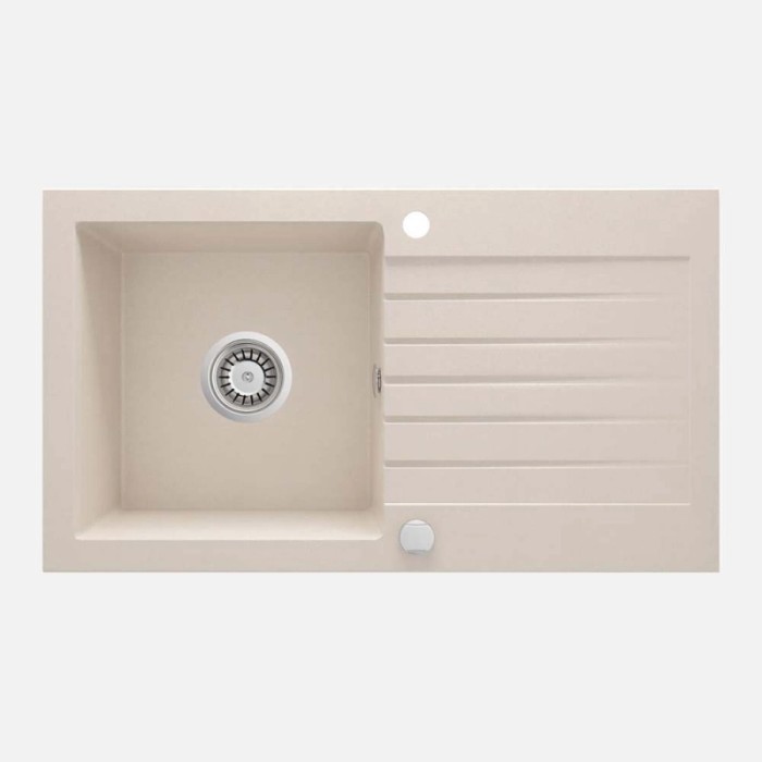 Lavello 1 vasca gocciolatoio Idrostile Martí sifone 440x160 mm beige