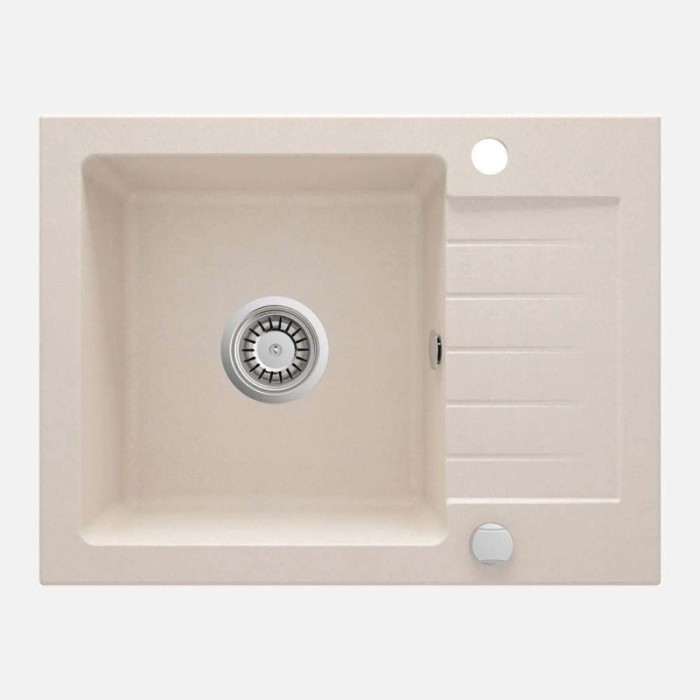 Lavello 1 vasca gocciolatoio Idrostile Martí sifone 440x164 mm beige