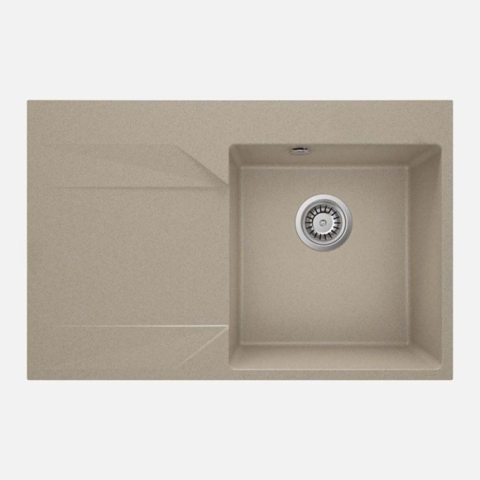 Lavello 1 vasca con gocciolatoio sinistra Idrostile Banes 500x195 mm sabbia