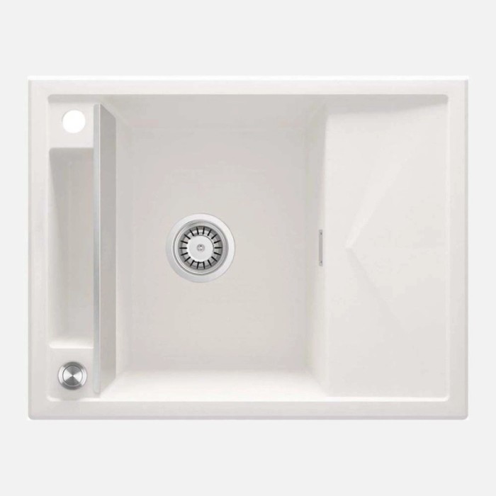Lavello 1 vasca magnetico gocciolatoio quadrato Guayos 500x219 mm Alabastro