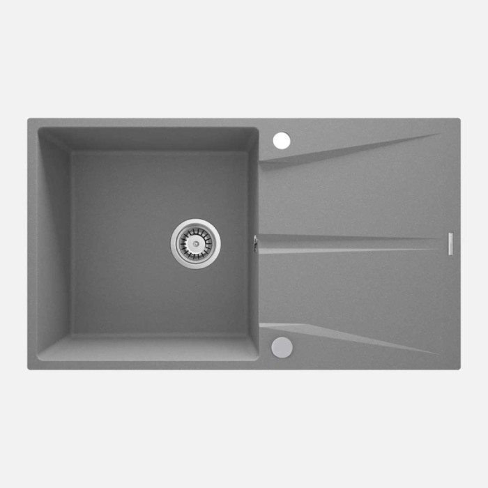 Lavello 1 vasca con gocciolatoio Idrostile Bayamo 500x216 mm grigio met