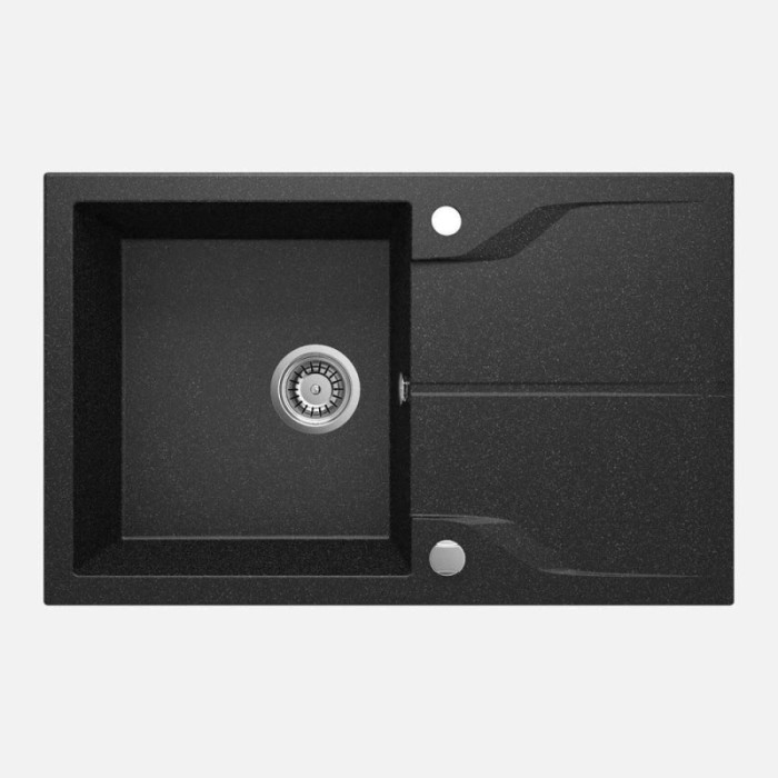 Lavello granito 1 vasca rettang gocciolatoio Idrostile sifone 490x194 mm