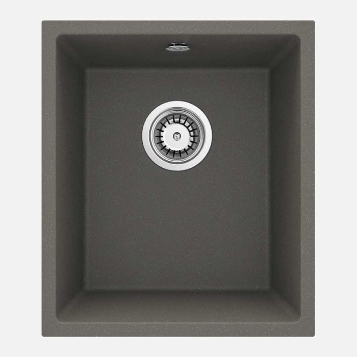 Lavello 1 vasca sottopensile Colón forma vert sifone 440x200 mm Antracite met