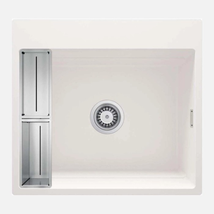 Lavello 1 vasca magnetico quadrato Idrostile Guayos 520x220 mm Alabastro