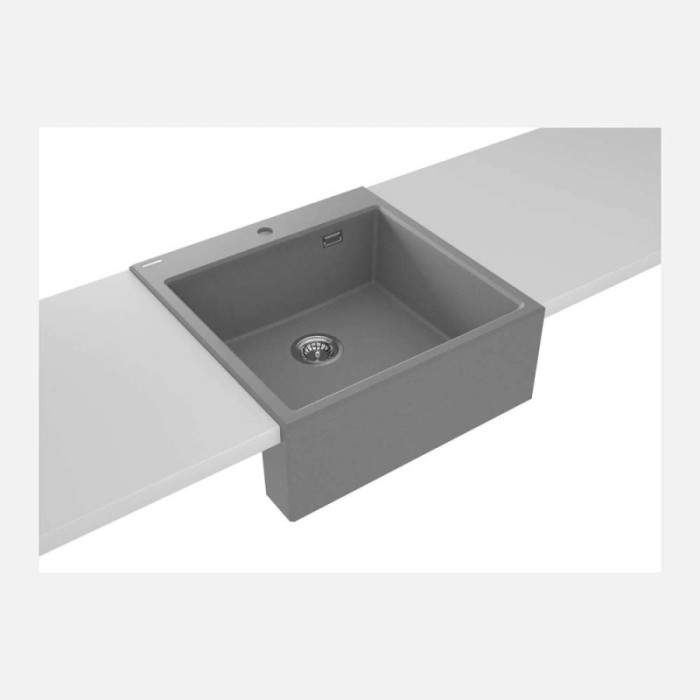 Lavello 1 vasca Idrostile Güines 610x214 mm grigio metallizzato