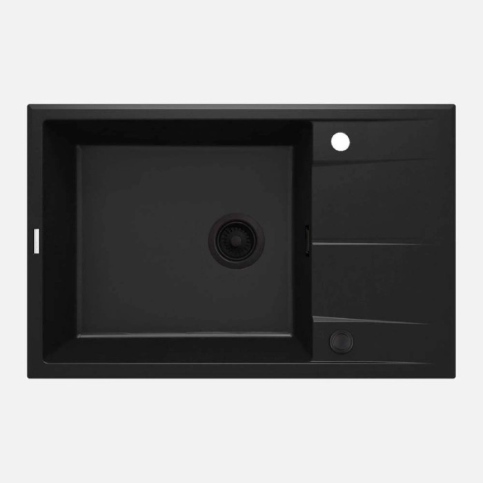 Lavello 1 vasca con gocciolatoio Idrostile Güines 500x210 mm nero