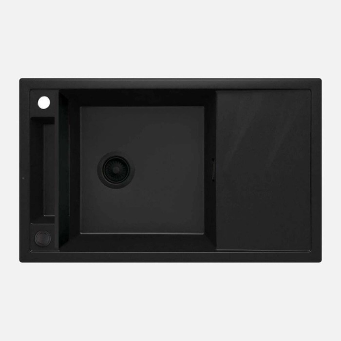 Lavello 1 vasca magnetico rett gocciolatoio Idrostile Guayos 500x219 mm Nero