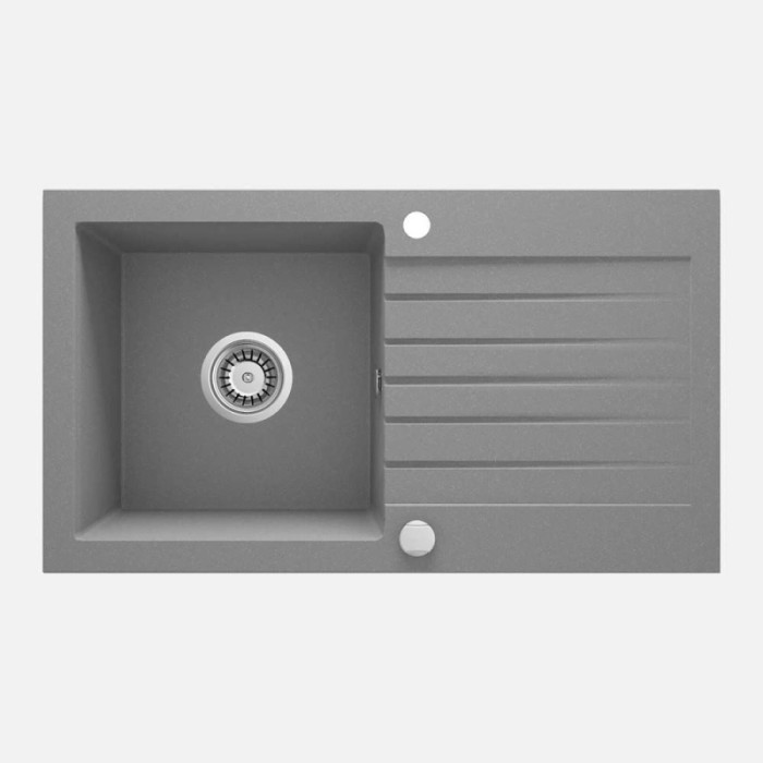 Lavello 1 vasca con gocciolatoio Idrostile Martí 440x160 mm grigio met