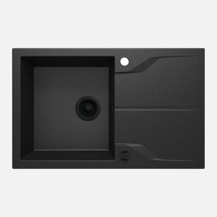 Lavello 1 vasca con gocciolatoio rett Idrostile Florida 490x194 mm Grafite Met