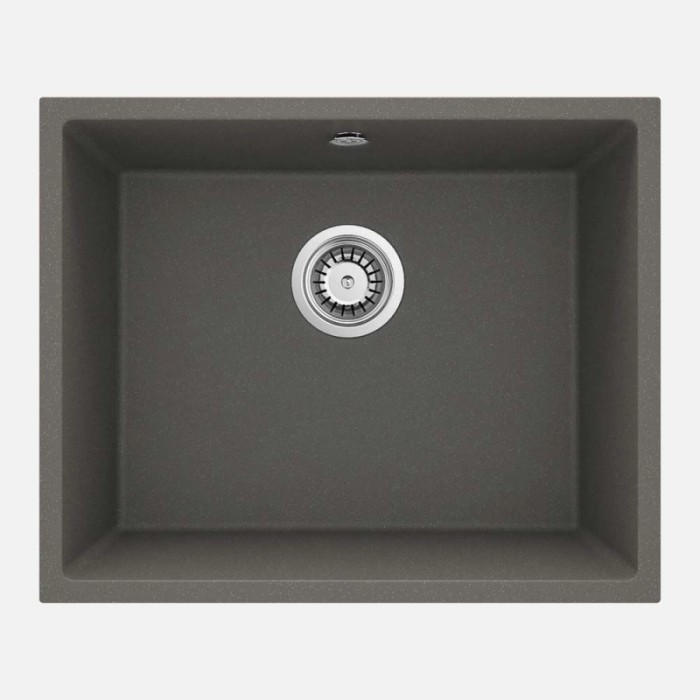 Lavello 1 vasca sottopensile Colón forma oriz sifone 440x200 mm Antracite Met