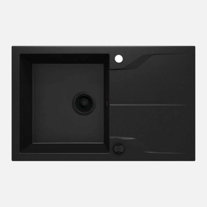 Lavello incasso 1 vasca gocciolatoio Idrostile Sagua la Grande 490x194 mm nero