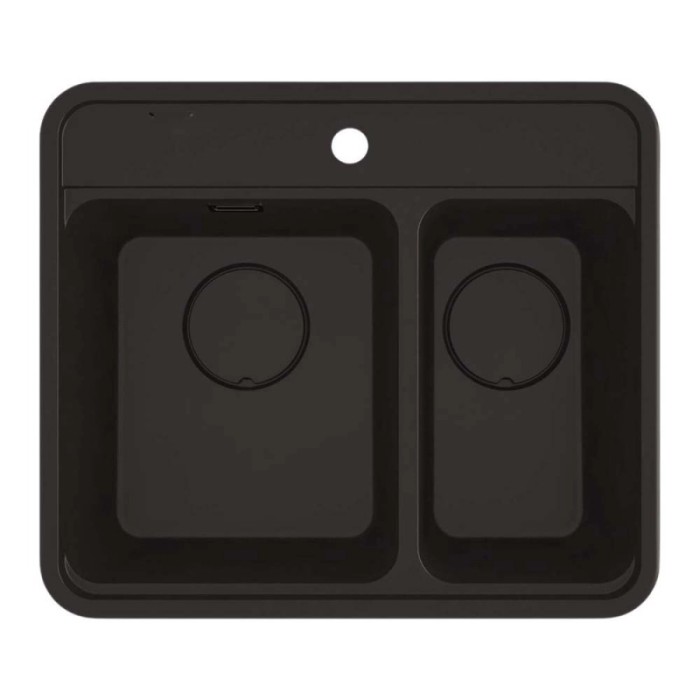 Lavello 1 vasca e mezza Idrostile Varadero 520x229 mm nero