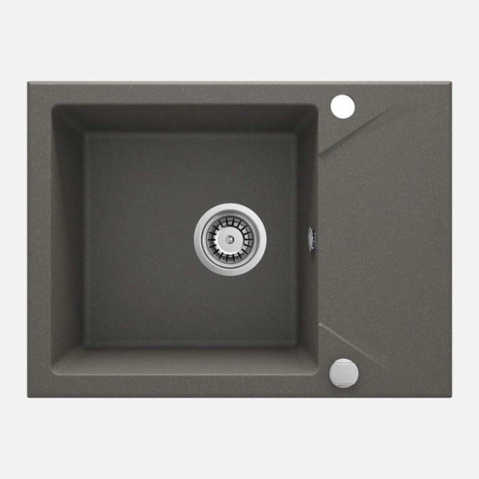 Lavello 1 vasca gocciolatoio quadrato Idrostile Banes 440x193 mm Antracite met