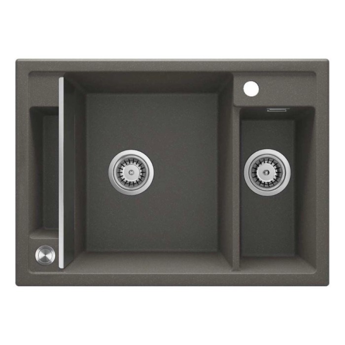 Lavello magnetico 1.5 vasche Idrostile Guayos 500x219 mm Antracite Metallizzato