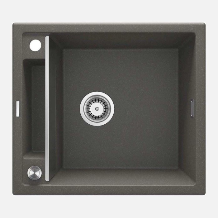 Lavello granito magnetico 1 vasca Idrostile sifone 500x219 mm antracite