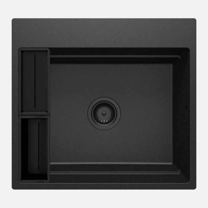 Lavello 1 vasca magnetico quadrato Idrostile Guayos 520x220 mm Grafite Met