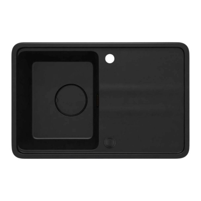 Lavello 1 vasca con gocciolatoio Idrostile Varadero 440x230 mm nero