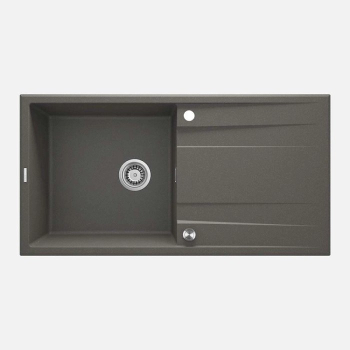 Lavello 1 vasca con gocciolatoio Idrostile Güines 520x203 mm Antracite Met