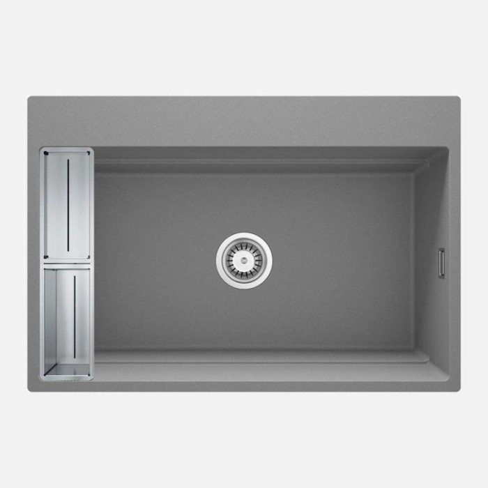 Lavello 1 vasca magnetico rettangolare Idrostile Guayos 520x220 mm grigio Met