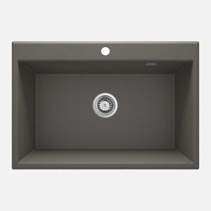 Lavello 1 vasca Idrostile Güines sifone 520x210 mm antracite metallizzato