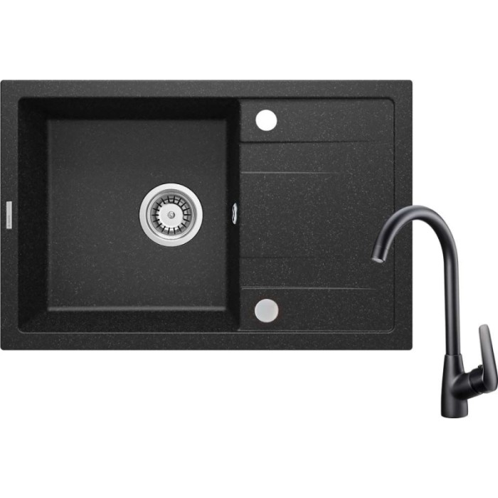 Lavello 1 vasca Idrostile Bayamo con rubinetto 440x175 mm grafite