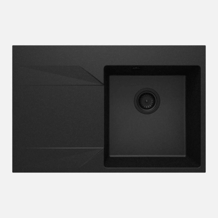Lavello 1 vasca con gocciolatoio sinistra Idrostile Banes 500x195 mm Grafite Met