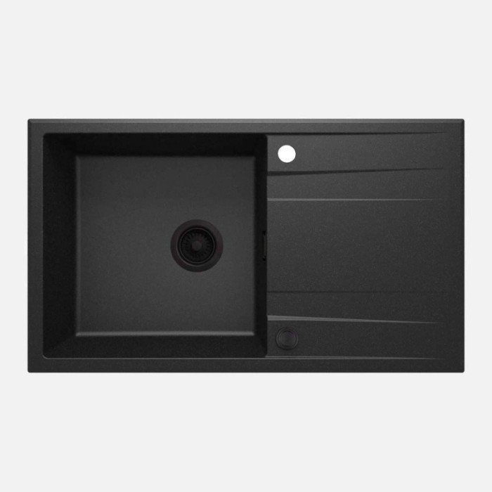 Lavello 1 vasca gocciolatoio Idrostile Güines sifone 500x209 mm grafite met