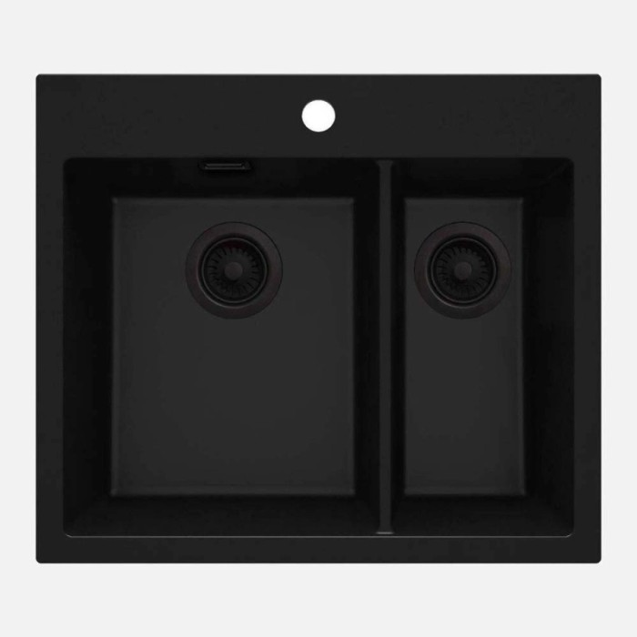 Lavello 1.5 vasche Idrostile Güines 520x203 mm Nero