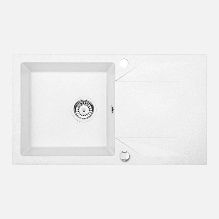 Lavello 1 vasca gocciolatoio Idrostile Banes sifone 440x193 mm alabastro