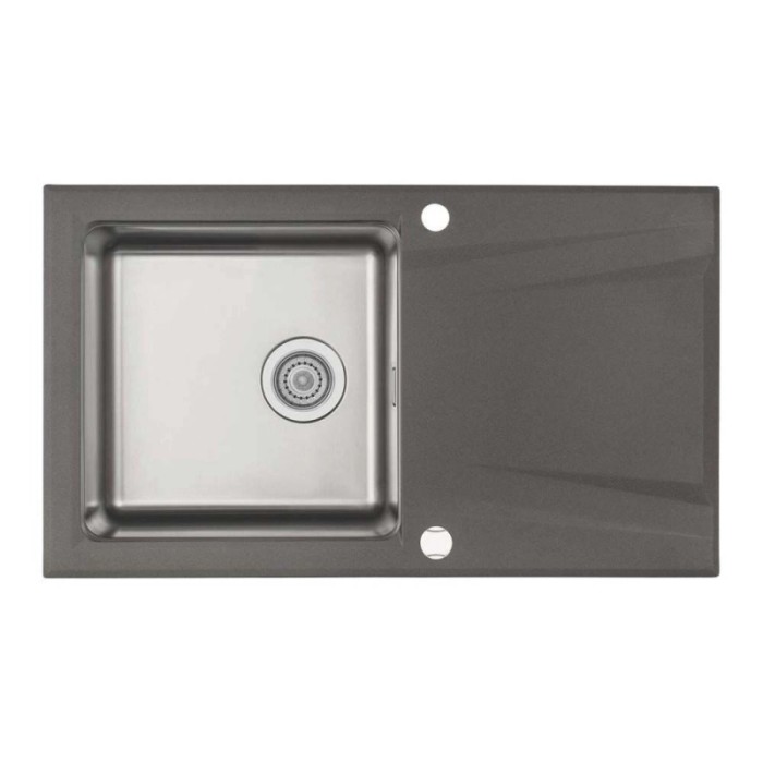 Lavello 1 vasca gocciolatoio Idrostile Mapos sifone 500x220 mm Antracite met
