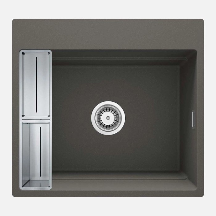 Lavello 1 vasca magnetico quadrato Idrostile Guayos 520x220 mm Antracite Met