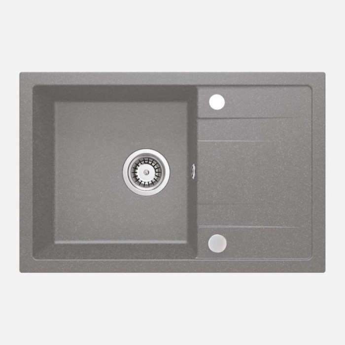 Lavello 1 vasca con gocciolatoio Idrostile Bayamo 440x175 mm grigio met