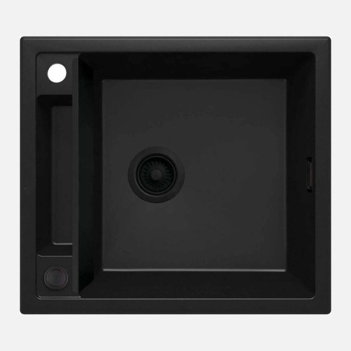 Lavello 1 vasca magnetico rettangolare Idrostile Guayos 500x219 mm nero