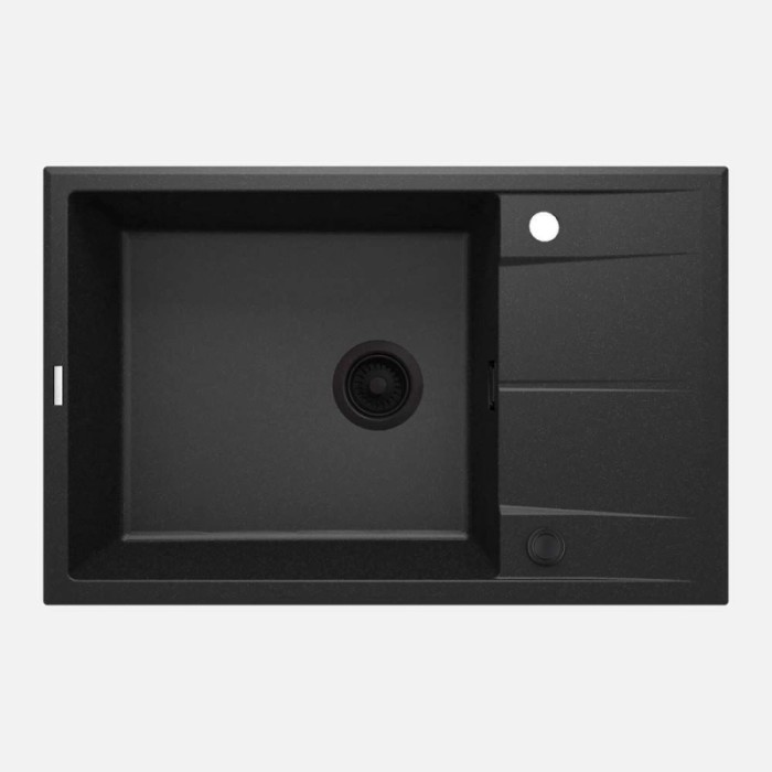 Lavello 1 vasca con gocciolatoio Idrostile Güines 500x210 mm Grafite Met