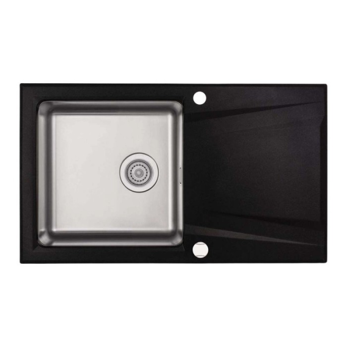 Lavello 1 vasca con gocciolatoio Idrostile Mapos 500x220 mm Grafite Metallizzata