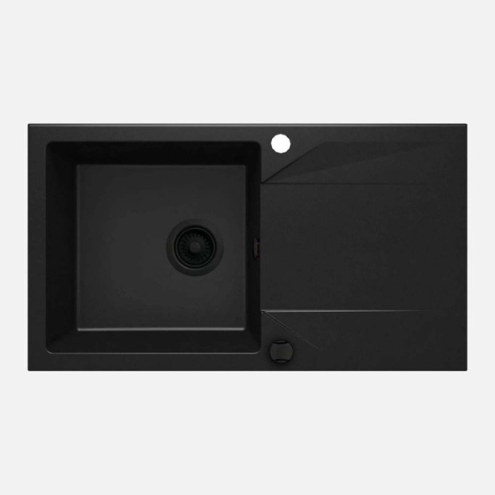 Lavello 1 vasca gocciolatoio Idrostile Banes 440x193 mm Nero