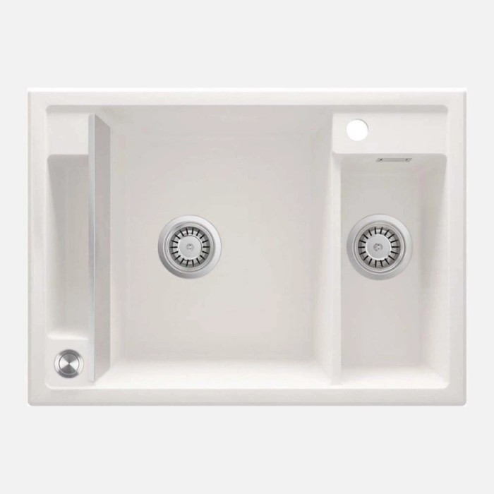 Lavello 1.5 vasche magnetico Idrostile Guayos sifone 500x219 mm alabastro