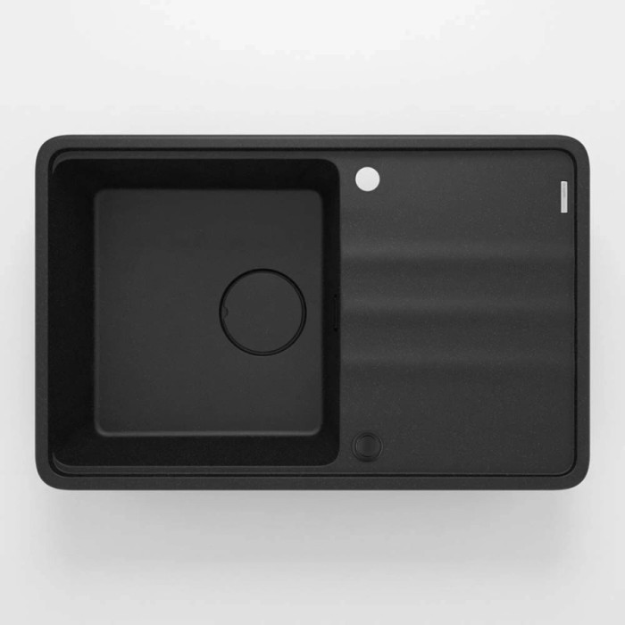 Lavello 1 vasca con gocciolatoio Idrostile Varadero 500x230 mm nero Grafite Met