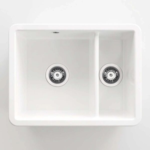Lavello ceramica 1,5 vasche Guanabacoa 430x220 mm bianco