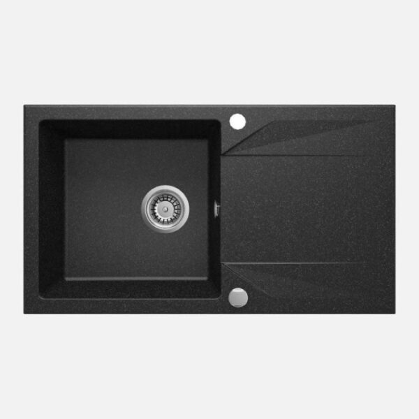 Lavello 1 vasca con gocciolatoio rett Idrostile Banes 440x193 mm Grafite