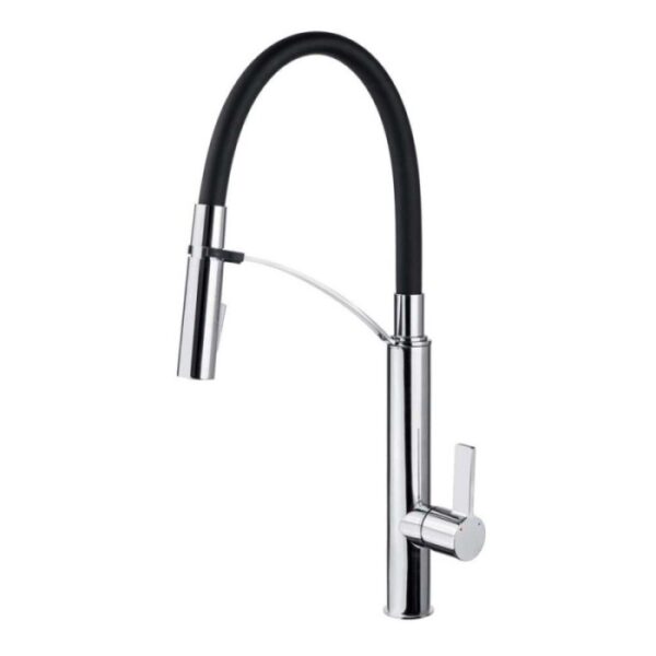 Rubinetto da cucina bocca elastica 2 getti Idrostile Gerbera nero