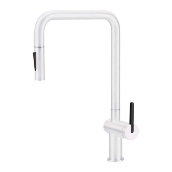 Rubinetto da cucina con bocca estraibile Idrostile bianco