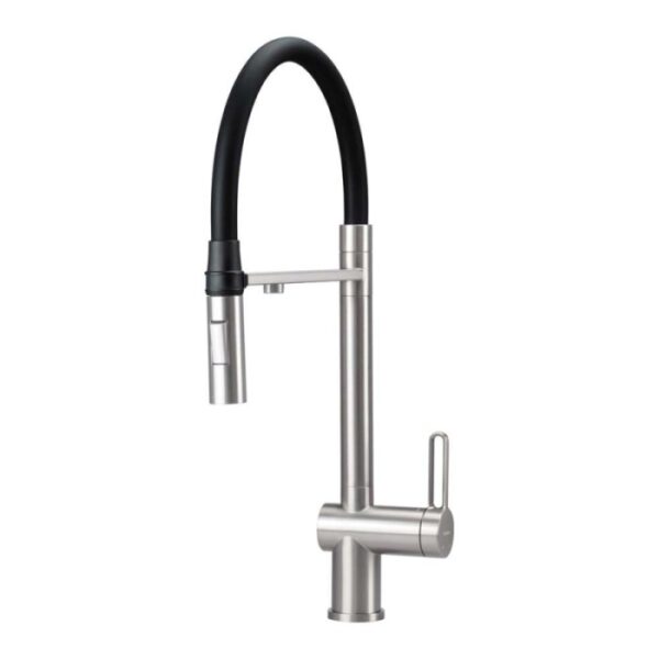 Rubinetto da cucina filtro bocca elastica Idrostile acciaio spazzolato