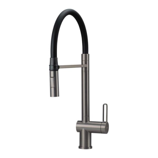 Rubinetto da cucina bocca elastica 2 getti Idrostile magnetico titanio