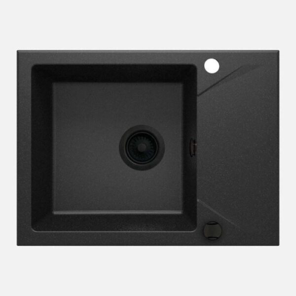 Lavello 1 vasca con gocciolatoio Idrostile Banes 440x193 mm sifone Grafite met
