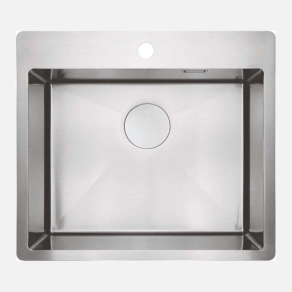 Lavello 1 vasca forma 3 Idrostile Roque con sifone 505x200 mm acciaio spazzolato