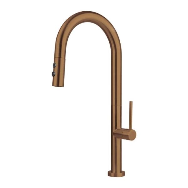 Rubinetto da cucina bocca estraibile 2 getti Idrostile Nuno bronzo spazzolato