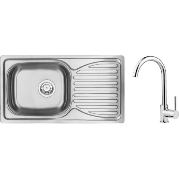 Lavello 1 vasca con rubinetto gocciolatoio Idrostile 430x160 mm
